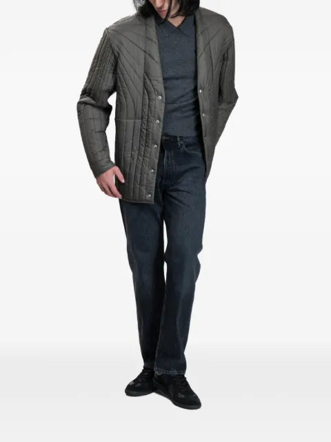 Rick Owens quilted curved-hem jacket