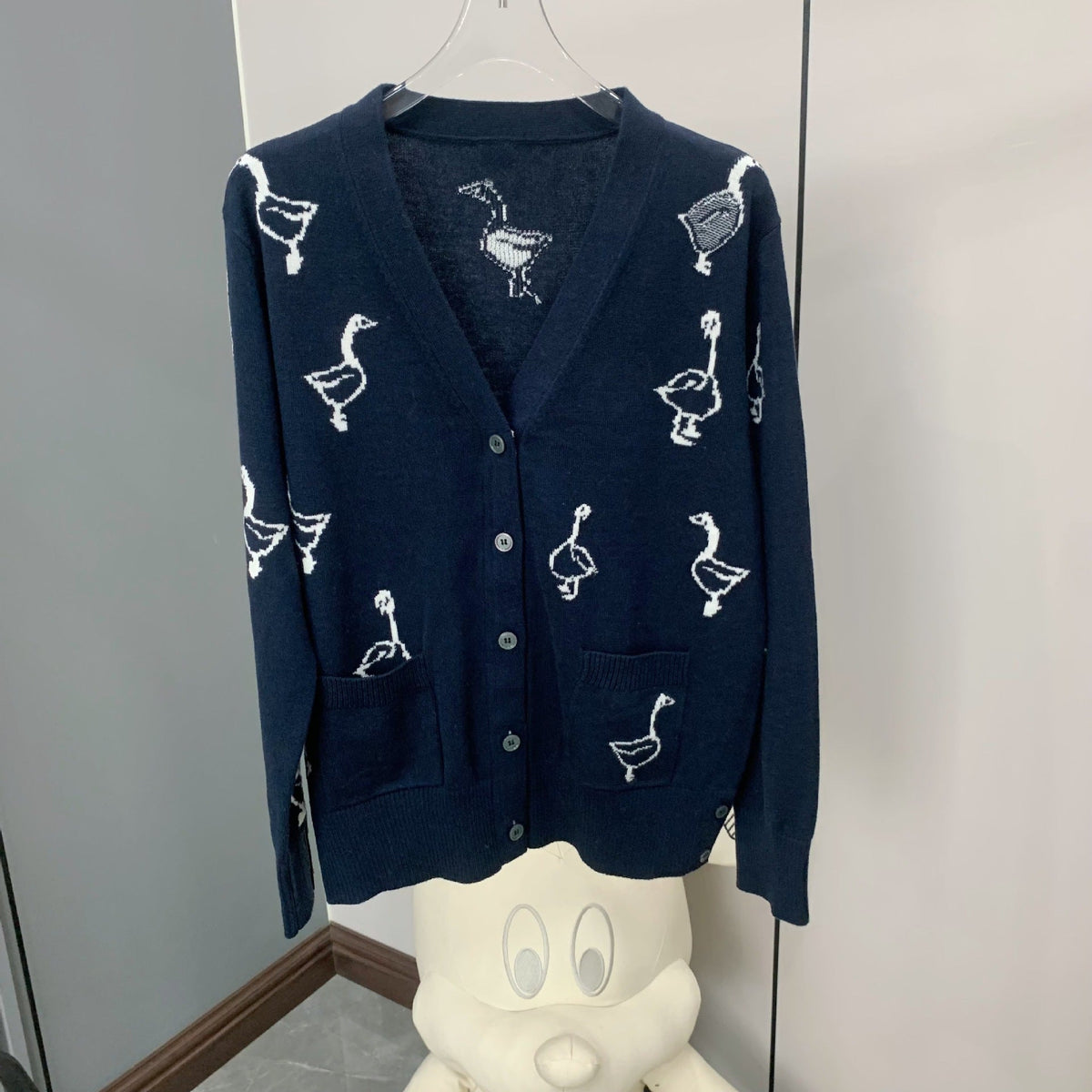 Thom Browne Swan Intarsia Knit Cardigan - Women's Spring Summer Collection